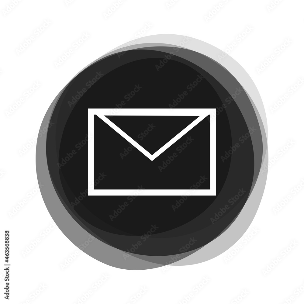 E-Mail, Brief oder Newsletter Symbol auf schwarzem Wasserfarbe Button E-Mail, Brief oder Newsletter Symbol auf schwarzem Wasserfarbe Button