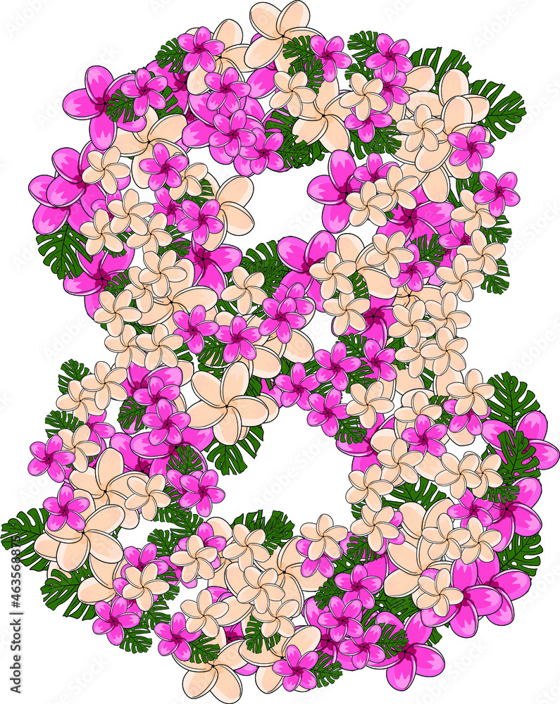 figure eight of tropical flowers figure eight of tropical flowers