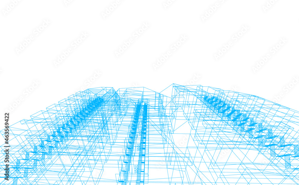 Modern architecture digital drawing Modern architecture digital drawing