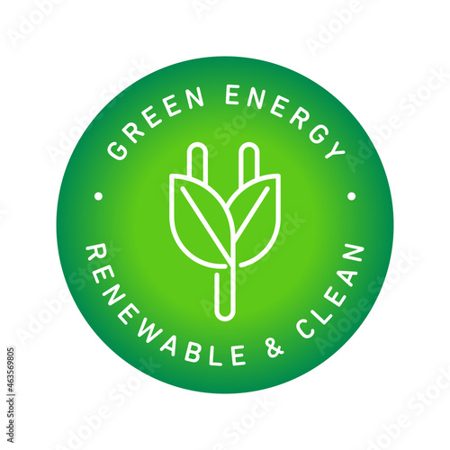 Green, Clean, Renewable Energy Vector Icon