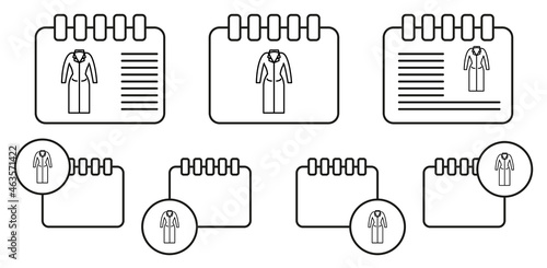 Coat clothes woman dress vector icon in calender set illustration for ui and ux, website or mobile application