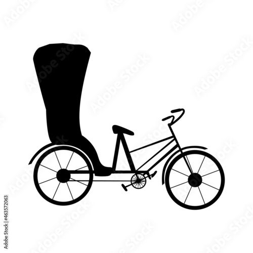 Silhouette velotaxi. Traditional public transportation.