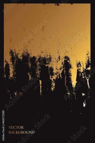Luxury dark black and gold foil texture background. Marble, stone, wall plaster imitation. Abstract grunge art.
