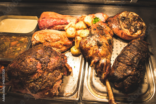 carvery food Detail of baked meat