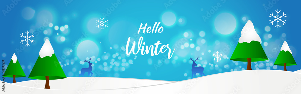 Vector Illustration for Hello Winter background. Vector Illustration for Hello Winter background.