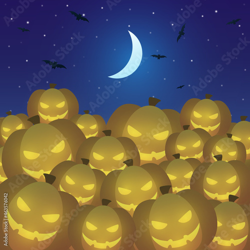 Happy Halloween with pumpkins