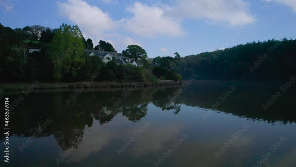 Stoke Gabriel and River Dart from a drone, Devon, England, Europe Stoke Gabriel and River Dart from a drone, Devon, England, Europe