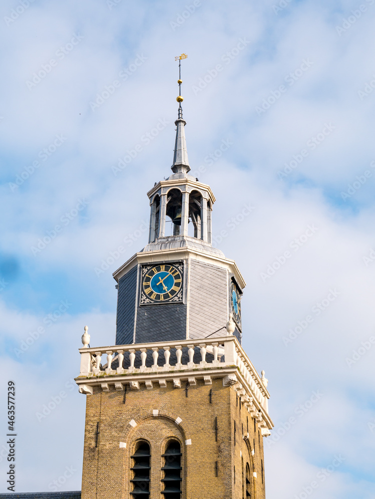 Church tower Jouster Toer of Hobbe van Baerdt Tsjerke church in Joure, Friesland, Netherlands