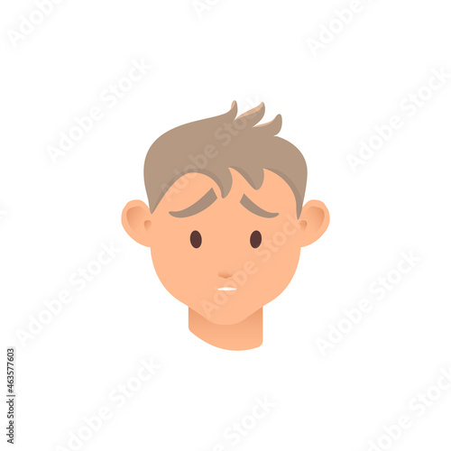 Cosmetic facial plastic ear surgery. Man before otoplasty surgical correction procedure. Pinnaplasty ear pinning reshaping design template. Medical vector illustration.
