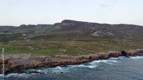 Aerial view of the coastline by Marmeelan and Falcorrib south of Dungloe, County Donegal - Ireland photo