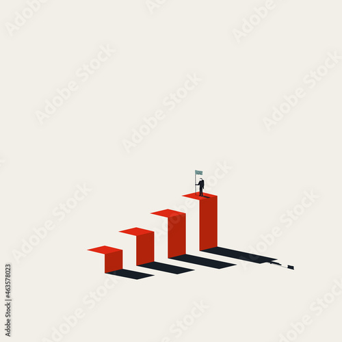 Business goal and target vector concept. Symbol of success, achievement, ambition and growth. Minimal illustration.