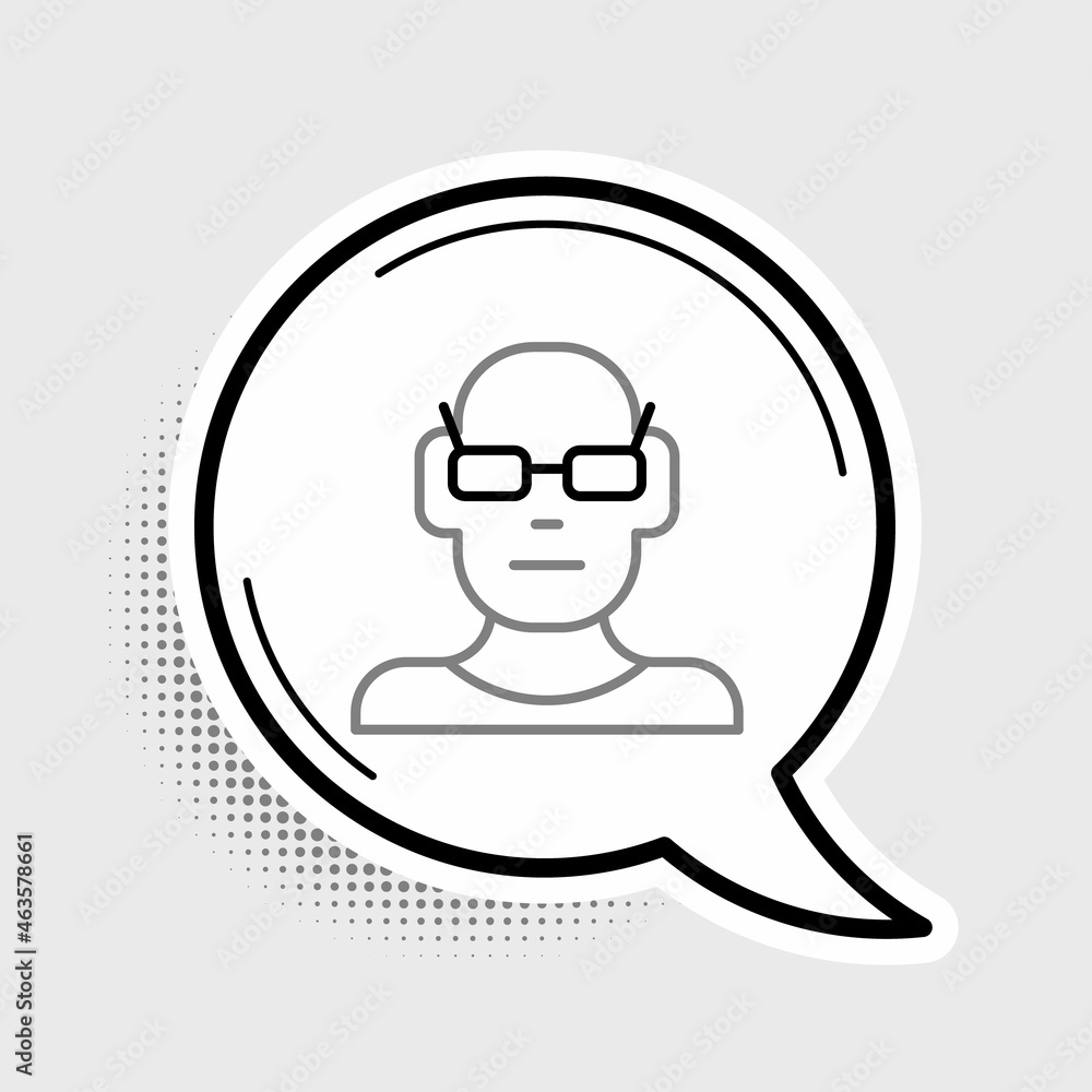 Line Poor eyesight and corrected vision with optical glasses icon isolated on grey background. Colorful outline concept. Vector Line Poor eyesight and corrected vision with optical glasses icon isolated on grey background. Colorful outline concept. Vector