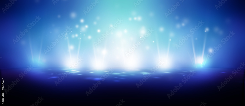 Blue empty room studio gradient used for background and display your product Blue empty room studio gradient used for background and display your product
