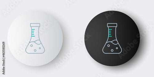 Line Test tube and flask chemical laboratory test icon isolated on grey background. Laboratory glassware sign. Colorful outline concept. Vector