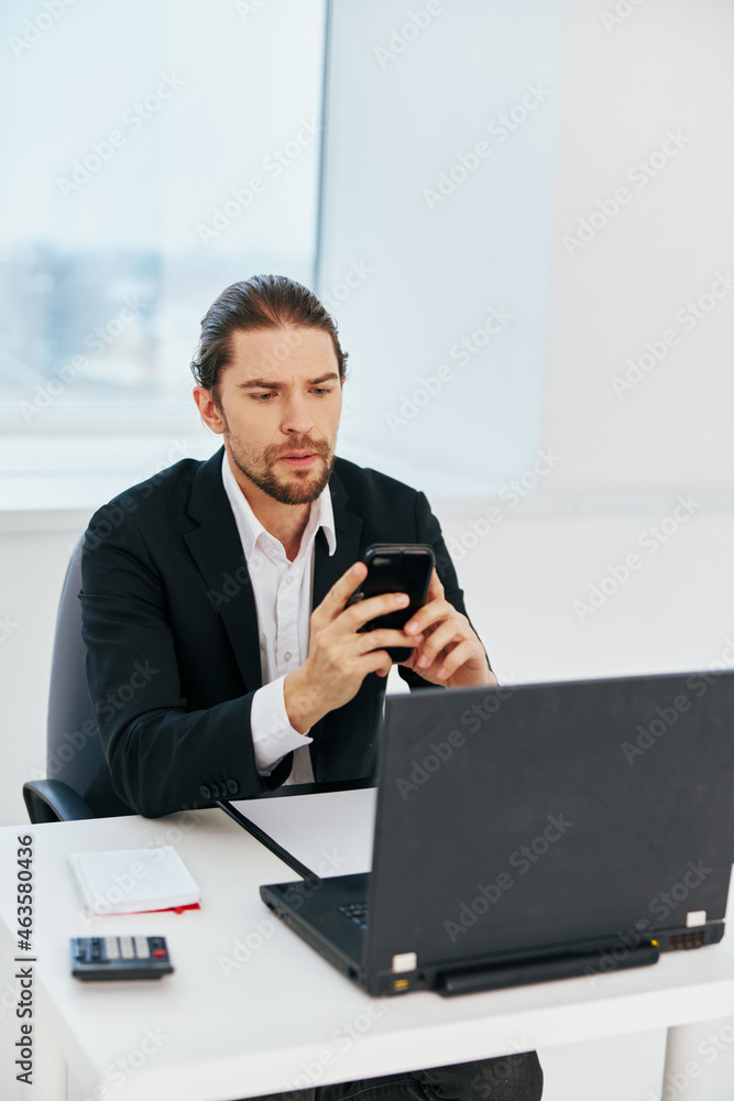 manager work emotions in front of laptop communication Lifestyle manager work emotions in front of laptop communication Lifestyle