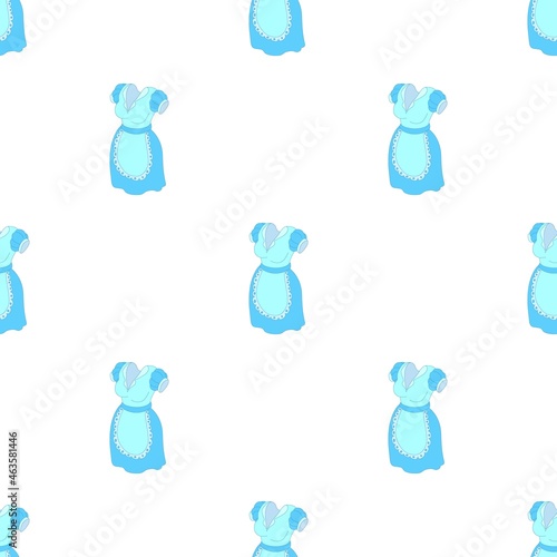 Blue dress and white apron pattern seamless background texture repeat wallpaper geometric vector