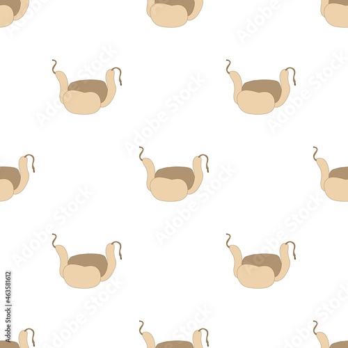 Russian fur hat earflaps pattern seamless background texture repeat wallpaper geometric vector