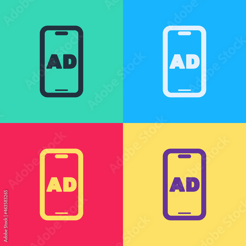 Free Download Pop art Advertising icon isolated on color background. Concept of marketing and promotion process. Responsive ads. Social media advertising. Vector - GFXLoad