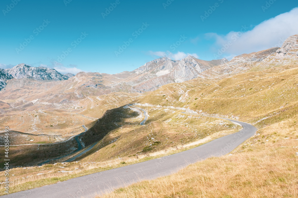 Mountain road. National park Durmitor in Montenegro