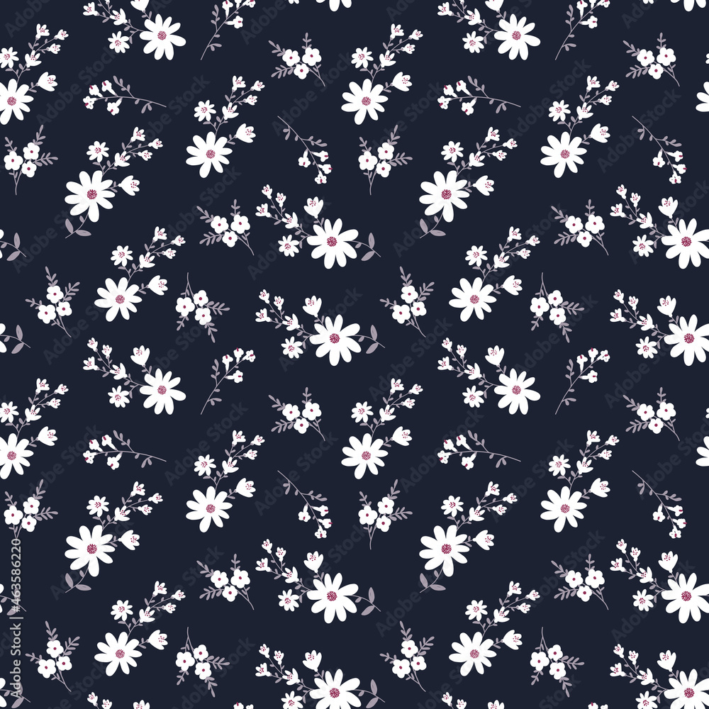Florals seamless pattern in dark background Florals seamless pattern in dark background