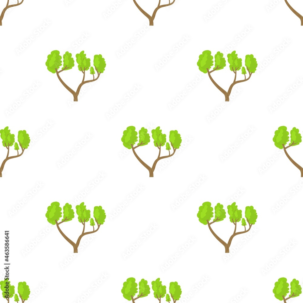 A tree with a spreading green crown pattern seamless background texture repeat wallpaper geometric vector
