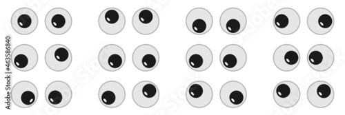 Eyeball of toys set, googly eyes, plastic open eyes of dolls looking up down left right