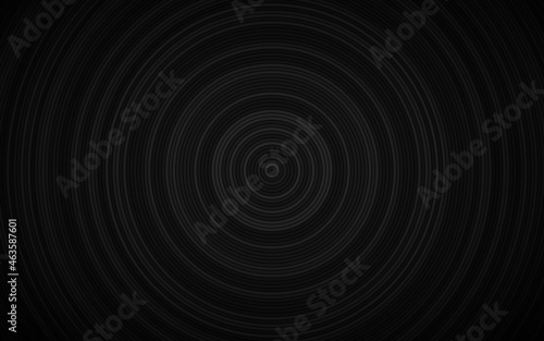 Dark abstract circle background. Black circles with different transparencies and dark gradient. Simple geometric pattern