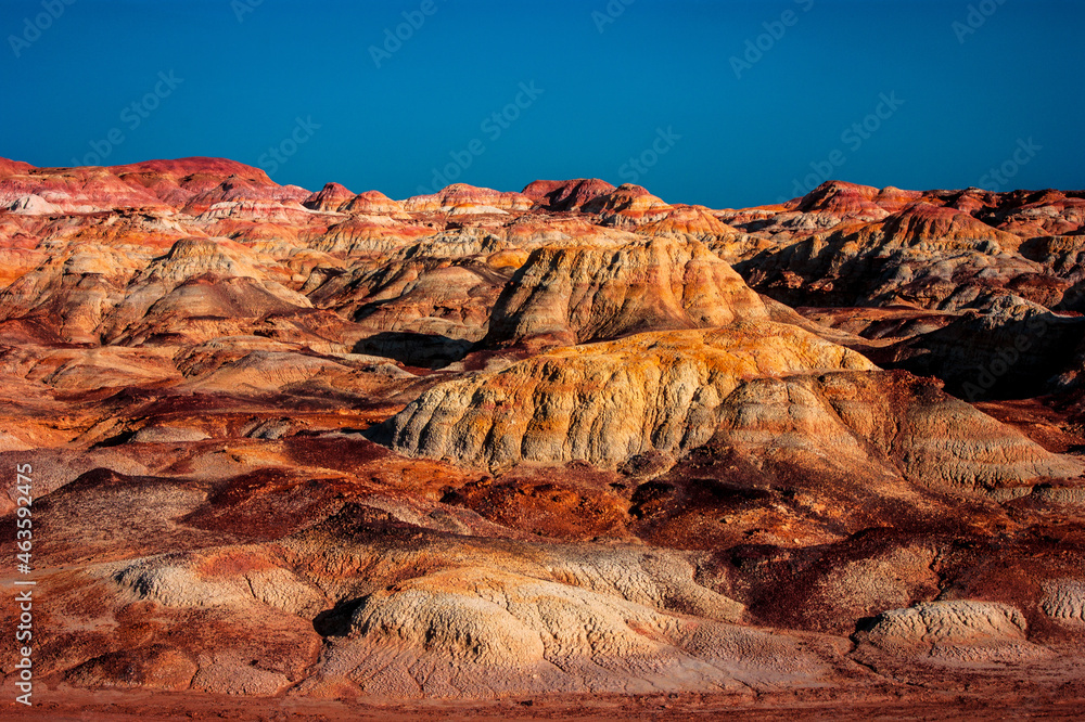 Red wind eroded hills, nature landscape