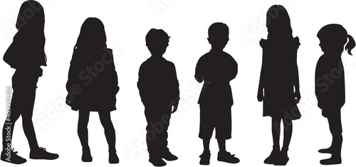 Kindergruppe freigestellt als Vektoren