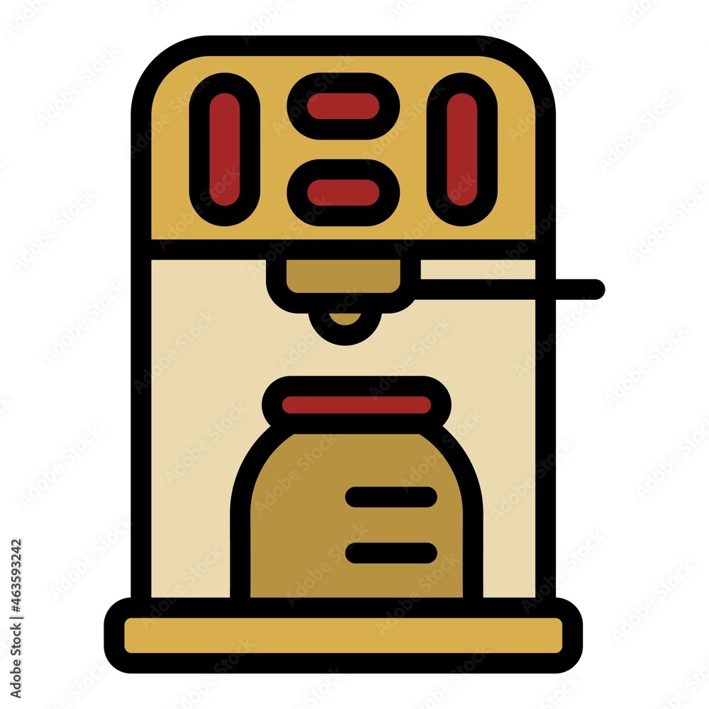 Coffee machine with a can icon. Outline coffee machine with a can vector icon color flat isolated Coffee machine with a can icon. Outline coffee machine with a can vector icon color flat isolated