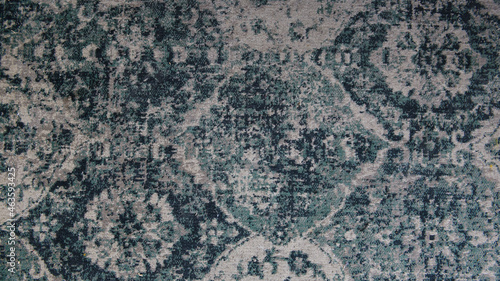 the texture of the Moroccan carpet for interior design in blue, gray and blue shades, colors