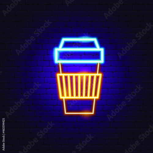 Americano Coffee Neon Sign. Vector Illustration of Drink Promotion.
