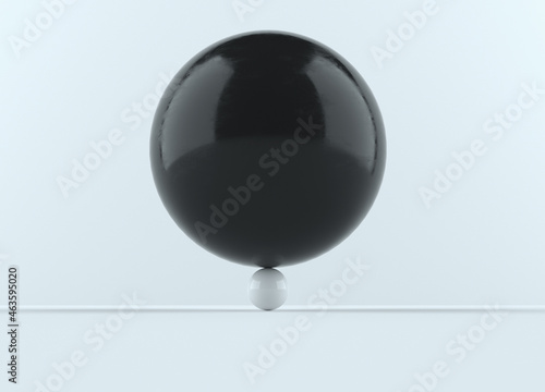 Big sphere on small sphere.