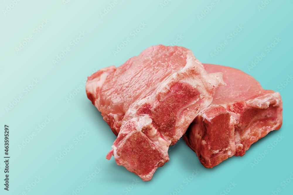 Fototapeta premium Tasty fresh raw meat cut on a background