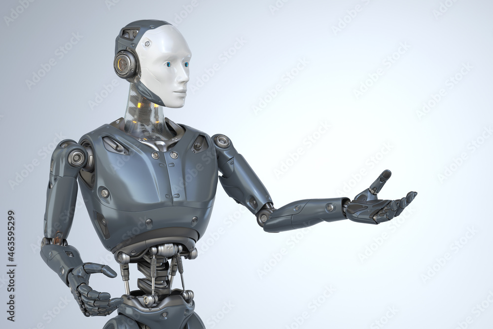 Robot giving his hand Robot giving his hand