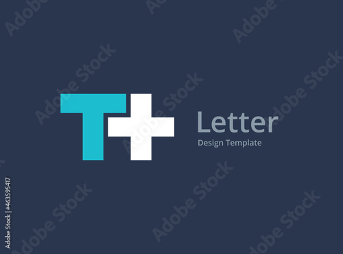 Letter T with cross and plus medical logo icon design template elements
