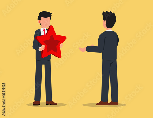 Outstanding Employee Award. Successful career concept.