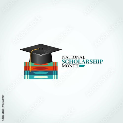 vector graphic of national scholarship month good for national scholarship month celebration. flat design. flyer design.flat illustration.
