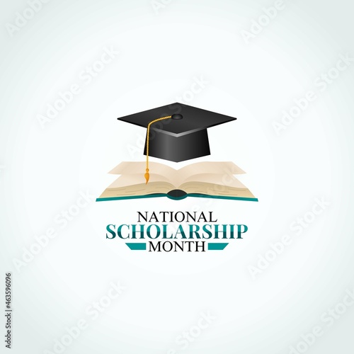 vector graphic of national scholarship month good for national scholarship month celebration. flat design. flyer design.flat illustration.