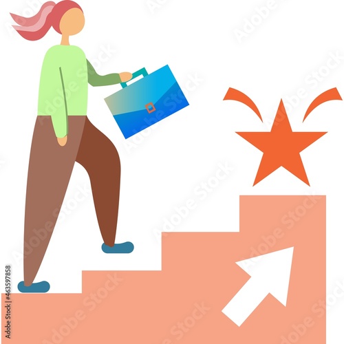 Career ladder icon business growth vector on white