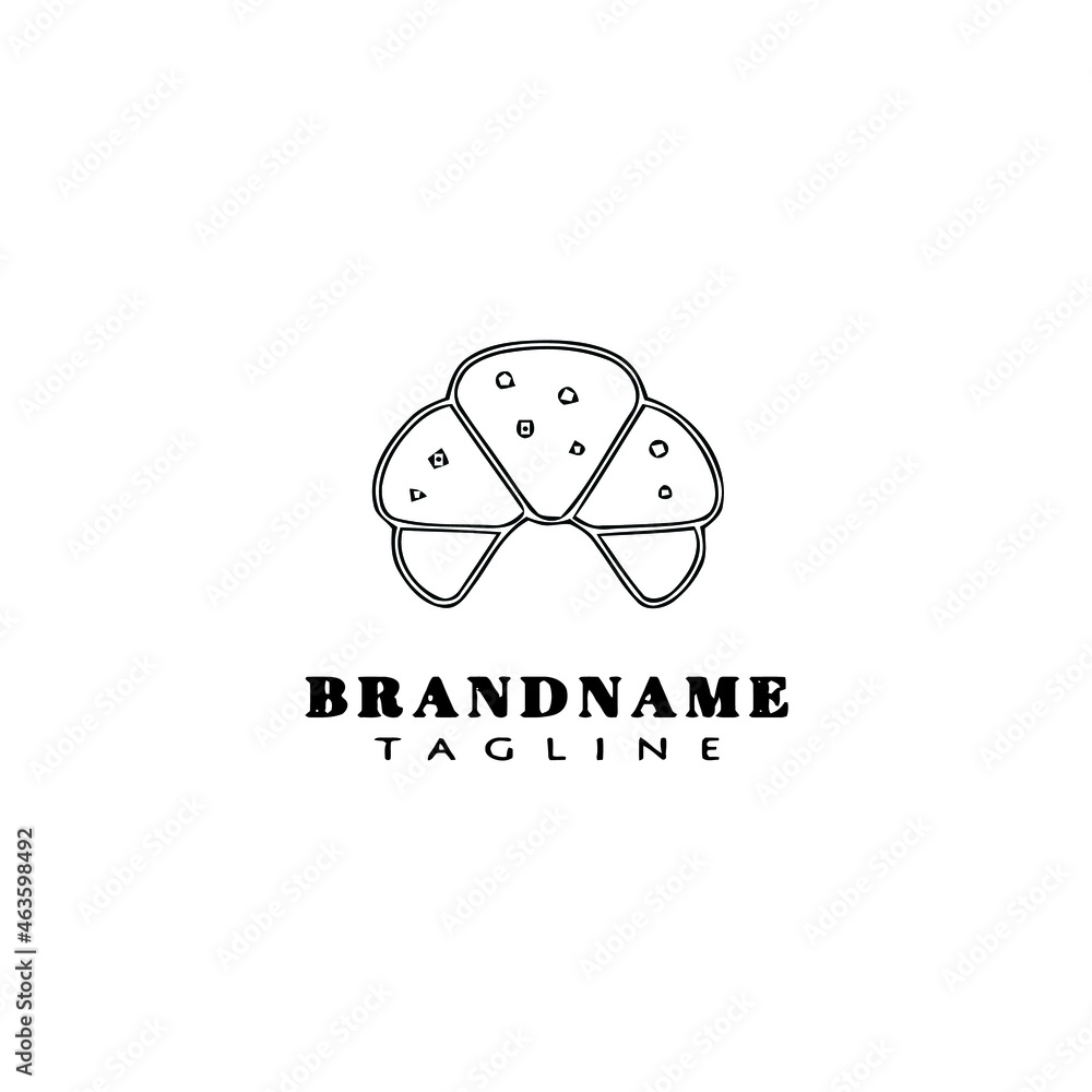 Fototapeta premium bread cartoon logo icon design template black isolated vector