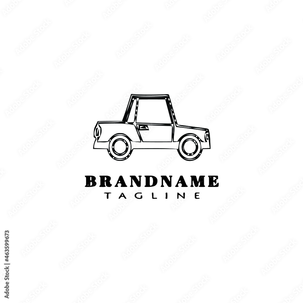 creative car logo cartoon icon design template black isolated vector illustration