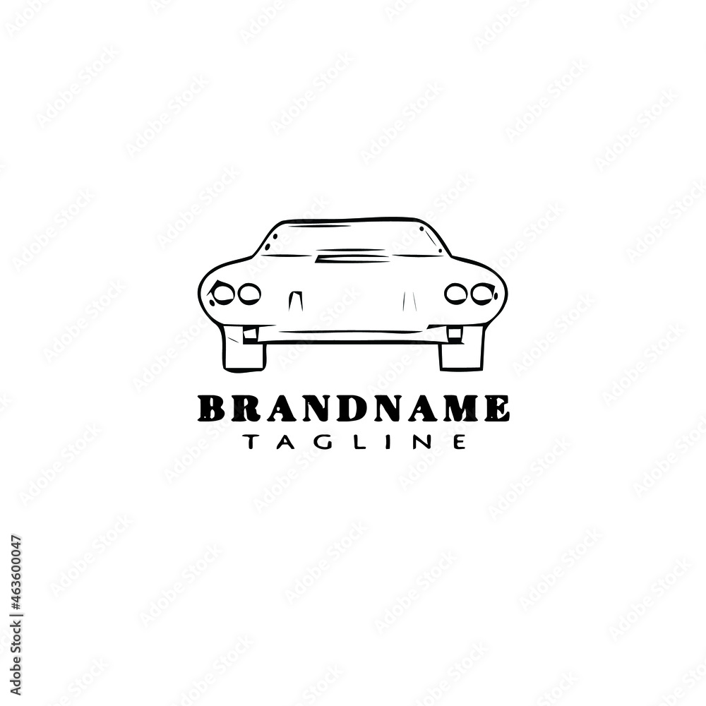 car logo cartoon icon design cute black isolated vector illustration