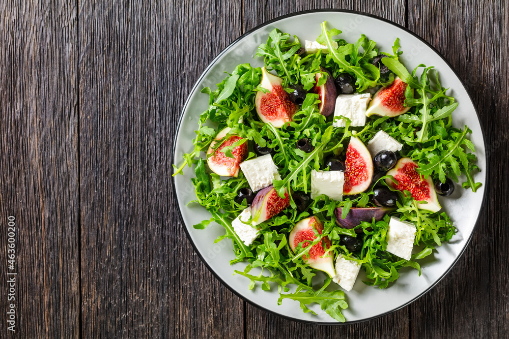 rocket figs feta and black olive salad rocket figs feta and black olive salad