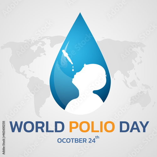 Vector illustration on the theme of world Polio day on October 24 . photo