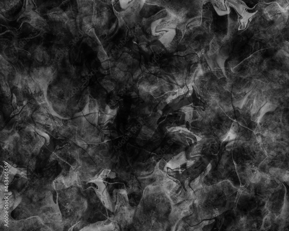 Fototapeta premium Abstract black and white grey fluid art liquid acrylic paint background 