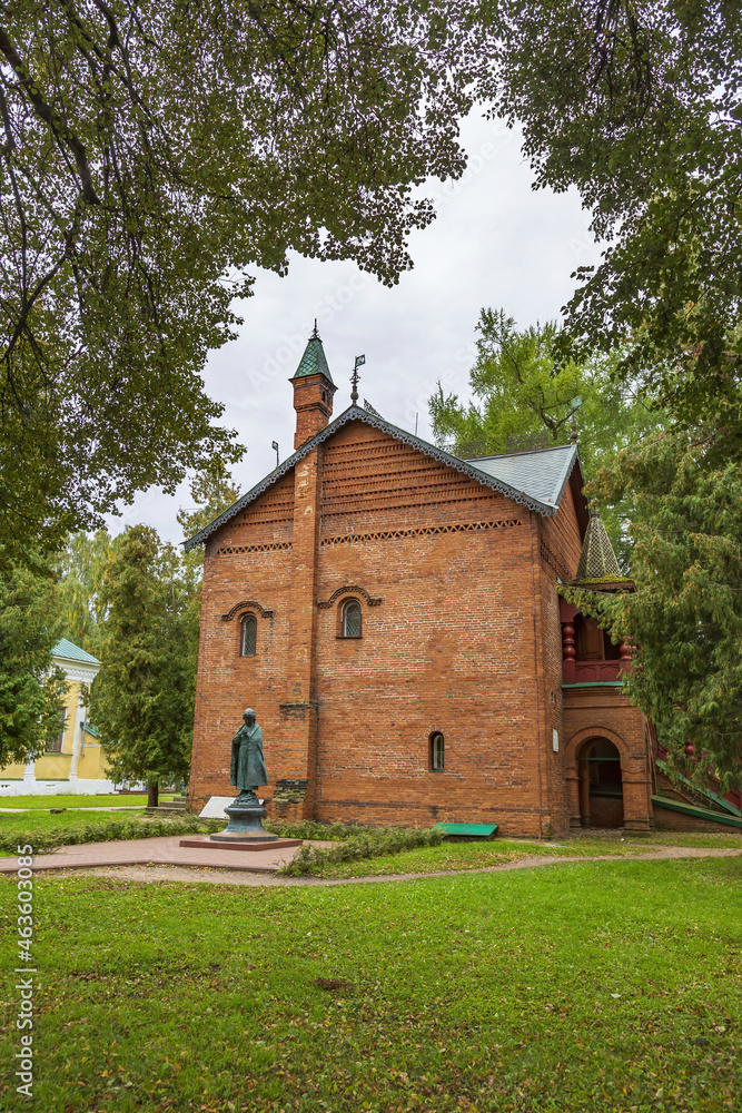 Brick facade of the nobility palatial salles and chambers. Built in 1480. Object of cultural heritage. Uglich, Russia Brick facade of the nobility palatial salles and chambers. Built in 1480. Object of cultural heritage. Uglich, Russia