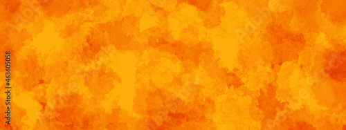 Halloween orange and yellow watercolor background with with spots and splashes