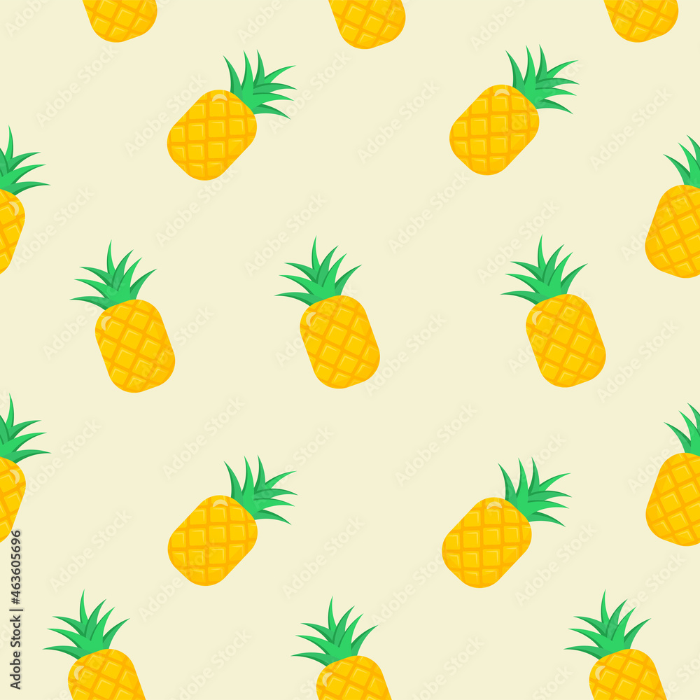 Seamless pineapple pattern on beige background. Fruit. Seamless pineapple pattern on beige background. Fruit.