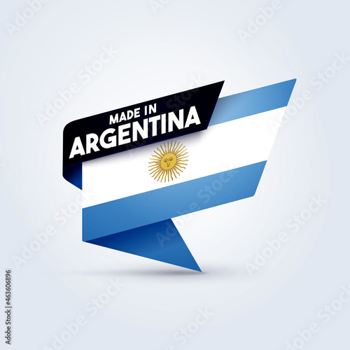 Vector Illustration Made In Argentina Flag